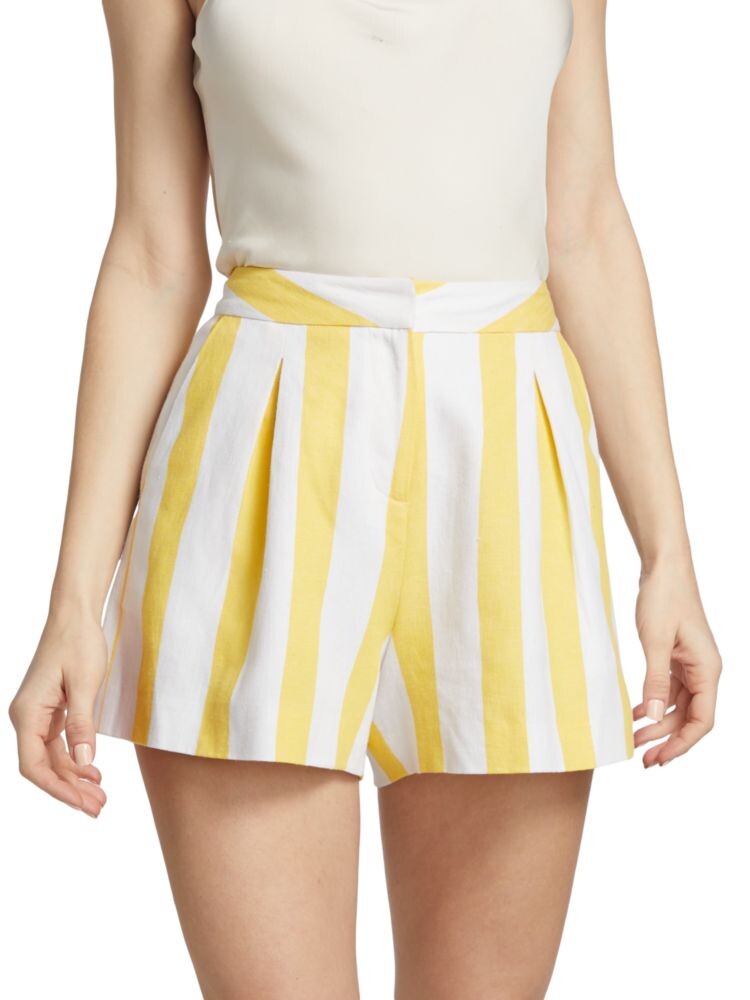 

Шорты в полоску с высокой талией Vittoria L'Agence, цвет Maize White