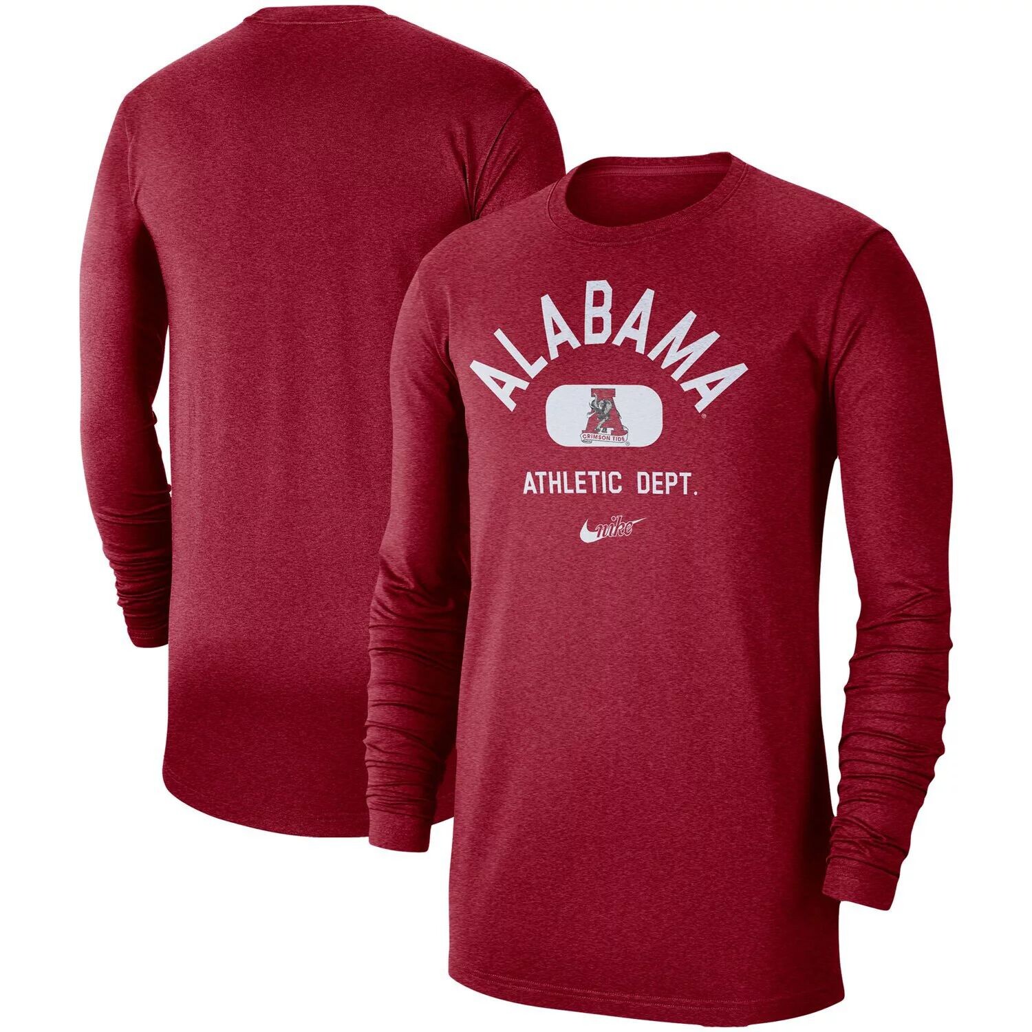

Мужская текстурированная футболка с длинным рукавом Nike Crimson Alabama Crimson Tide