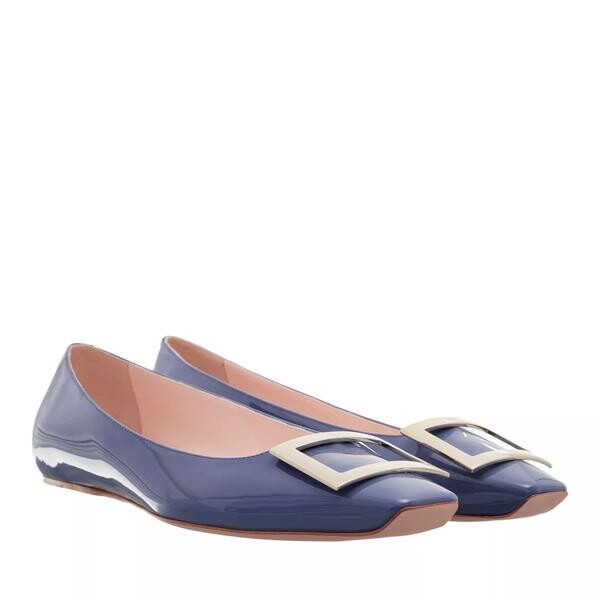 

Лоферы trompette metal buckle ballerinas in leather Roger Vivier, синий