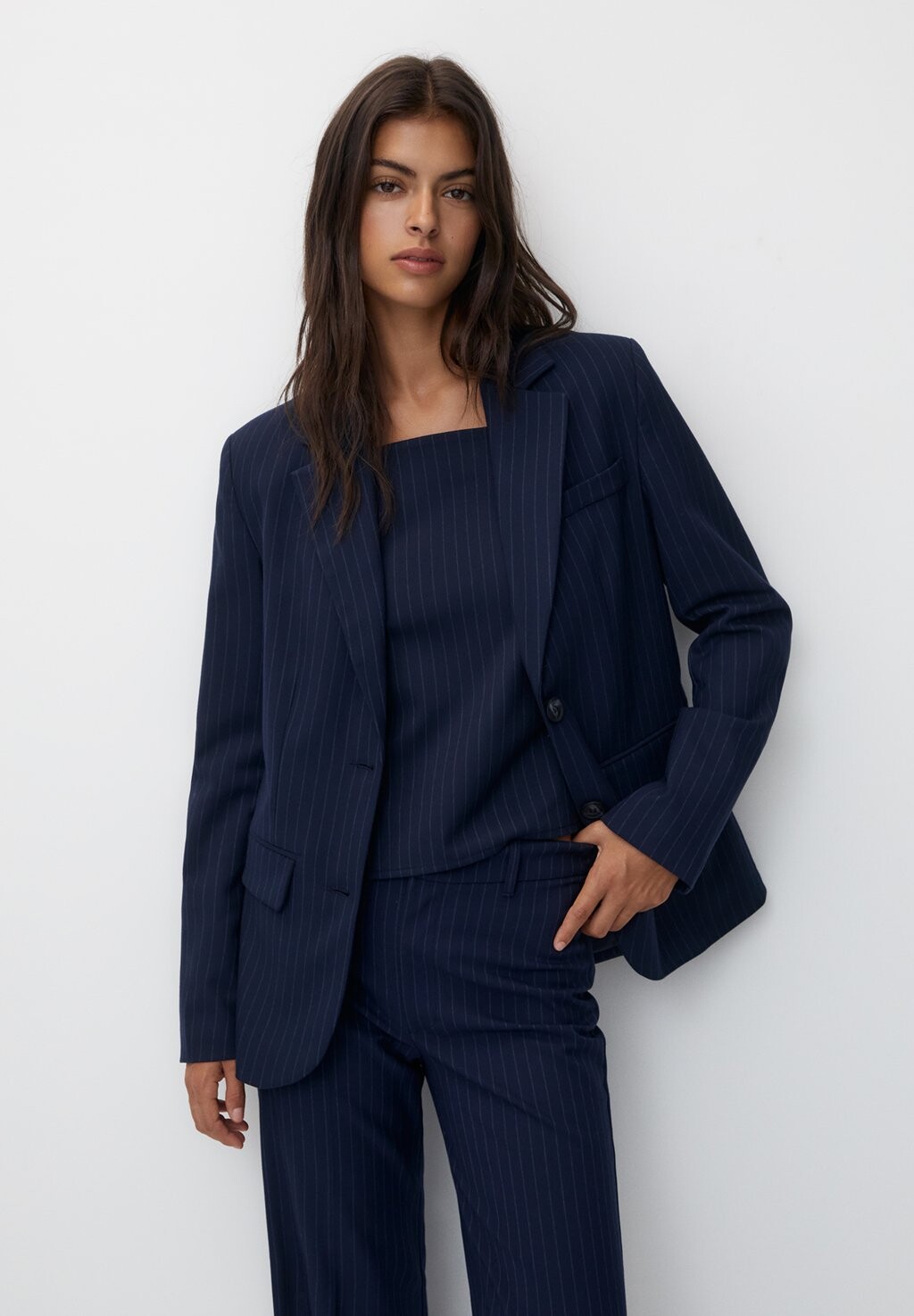 

Блейзер Pinstripe PULL&BEAR, синий