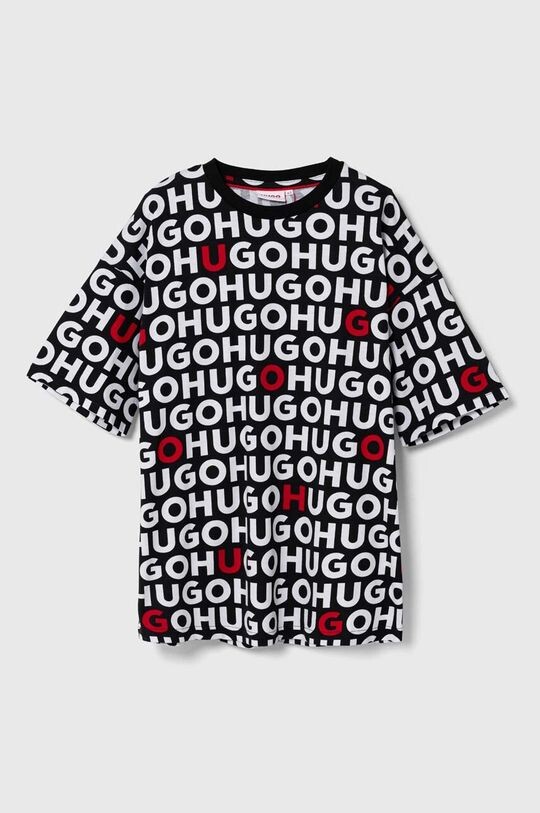 

Hugo Детская хлопковая футболка, черный