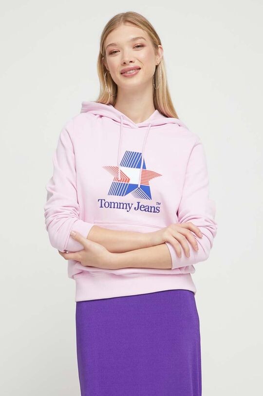 

Хлопковая толстовка Tommy Jeans, розовый
