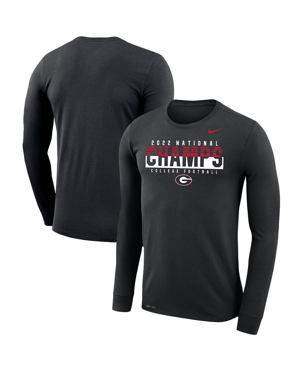 

Черная мужская футболка Georgia Bulldogs College Football Playoff 2022 National Champions Legend Performance Big and Tall с длинным рукавом Nike
