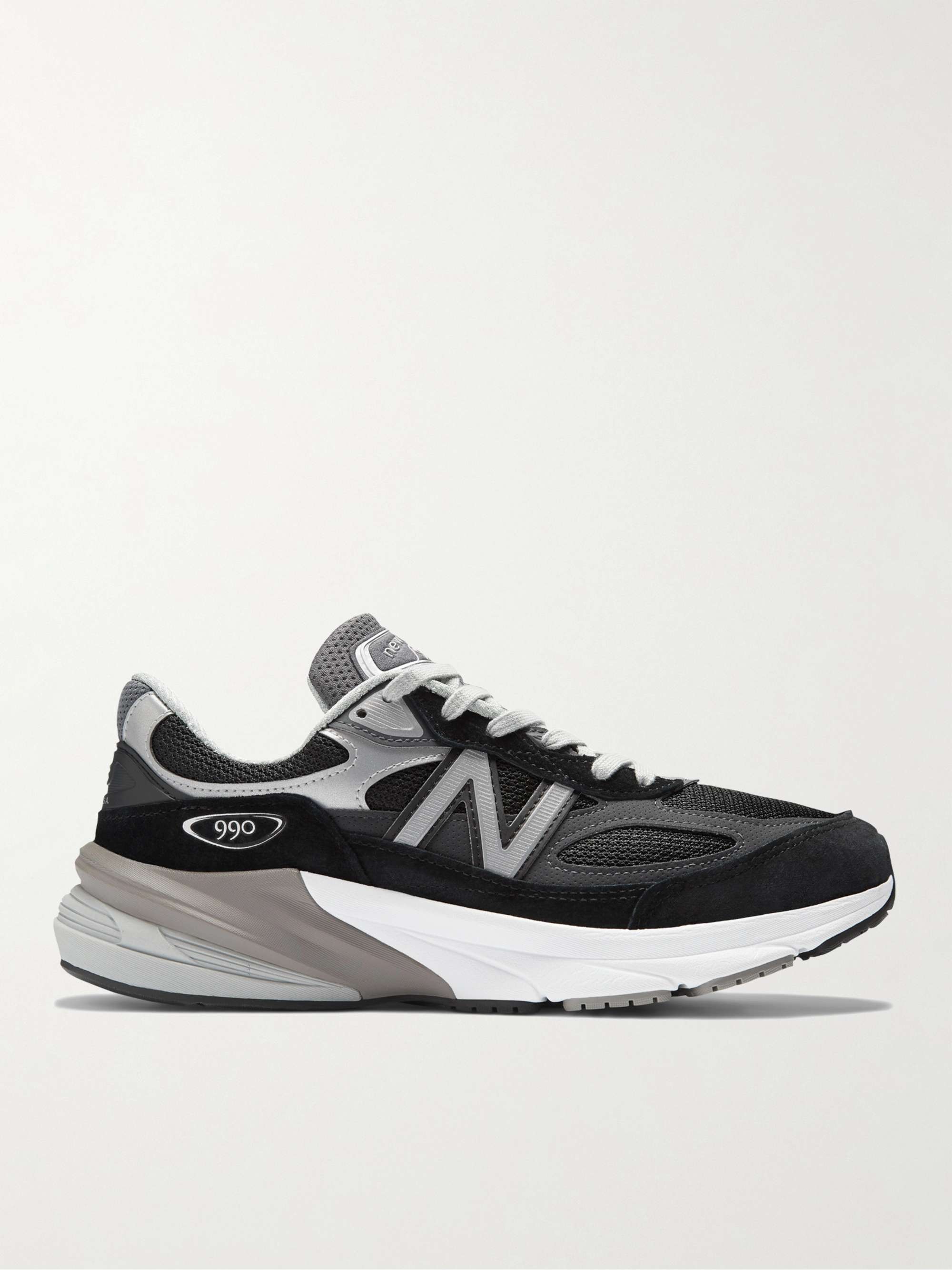 СДЕЛАНО в США Кроссовки 990 V6 из замши и сетки с кожаной отделкой NEW  BALANCE, черный