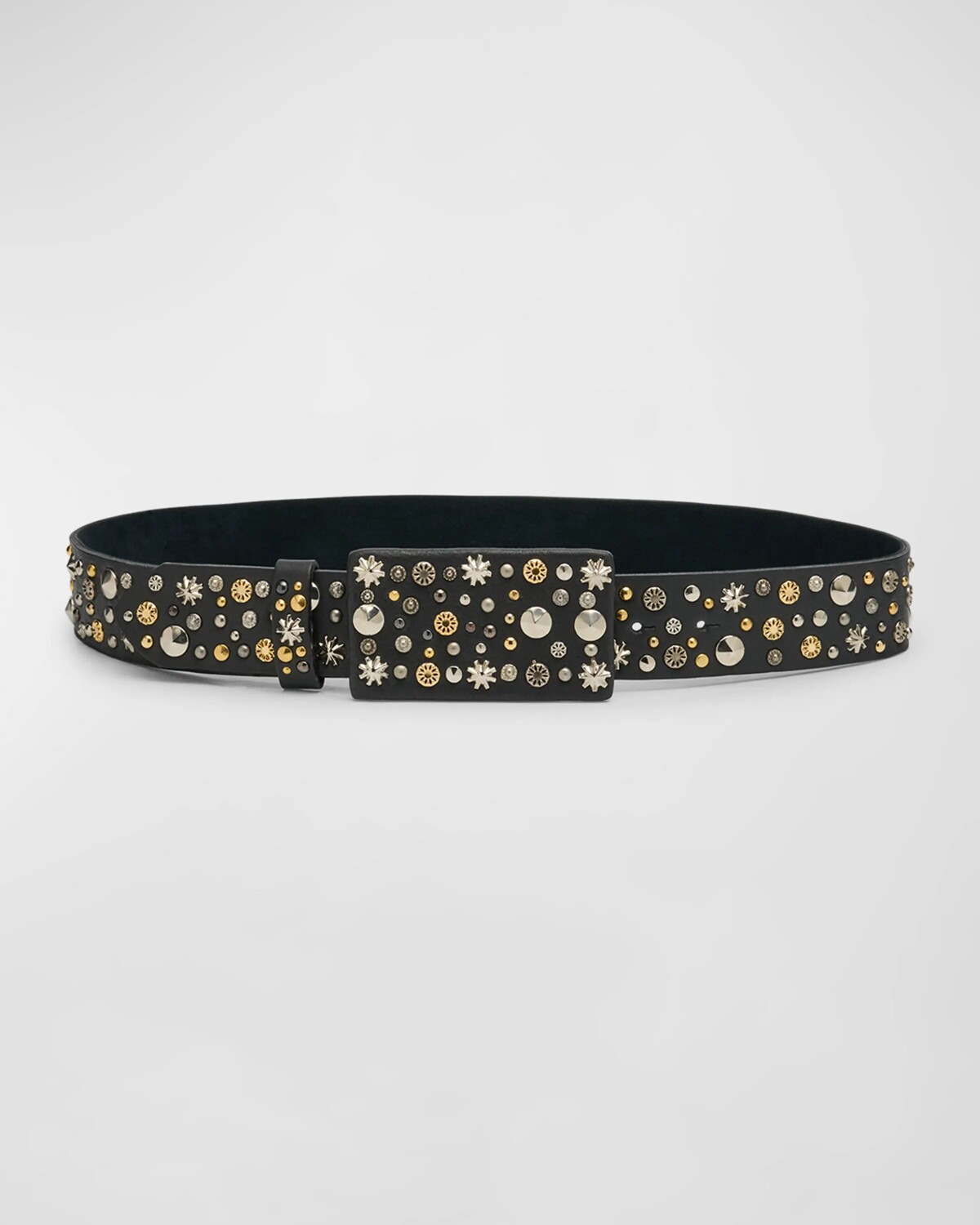 

Кожаный ремень с заклепками из смешанных металлов Streets Ahead, цвет Mixed Metals Black Leather