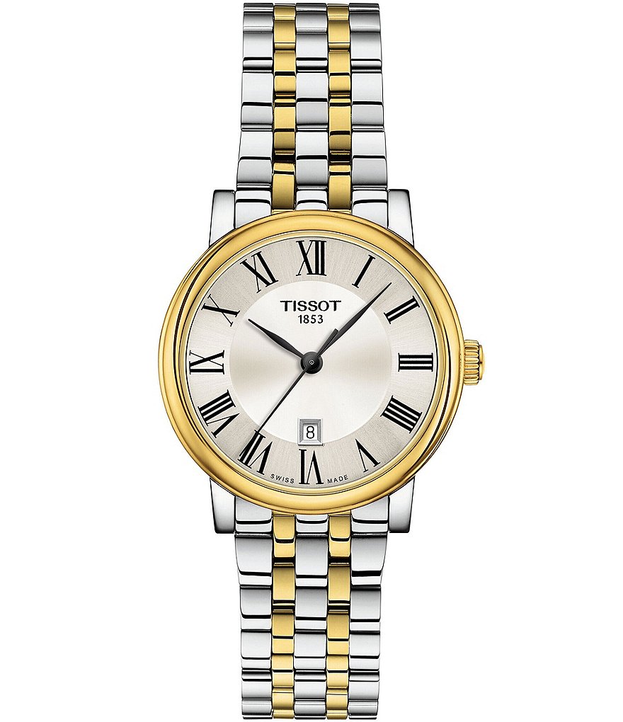 Женские двухцветные часы Tissot Carson Premium с браслетом, мультиколор