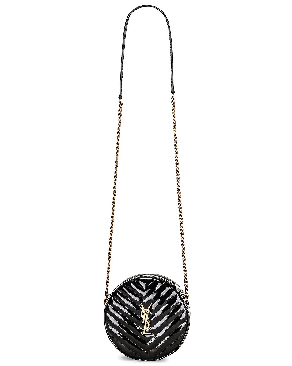 

Сумка Saint Laurent Vinyle Patent Round, неро
