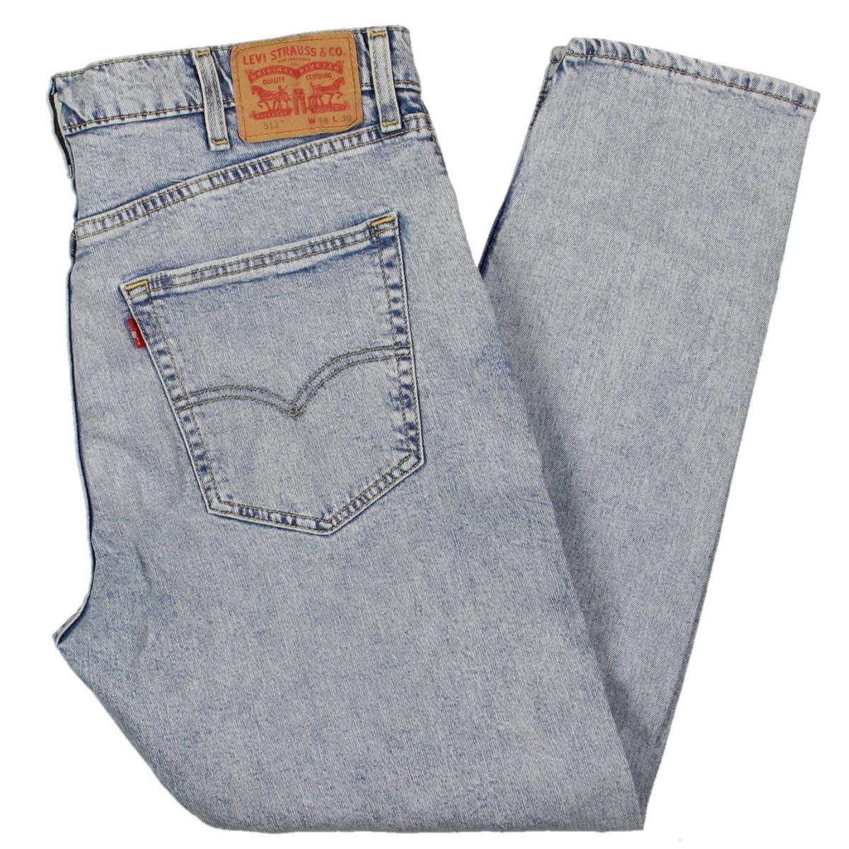 

Мужские зауженные рваные узкие джинсы Levi's, цвет Light Blue