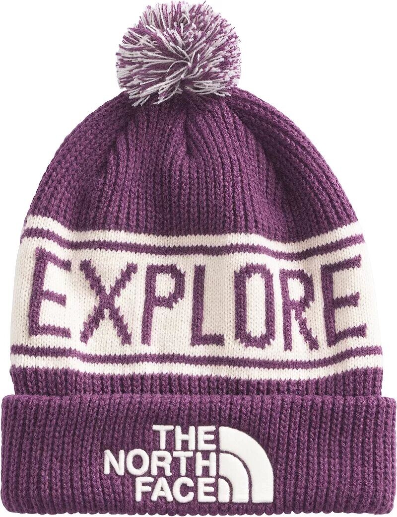

Шапка-бини The North Face в стиле ретро с помпонами