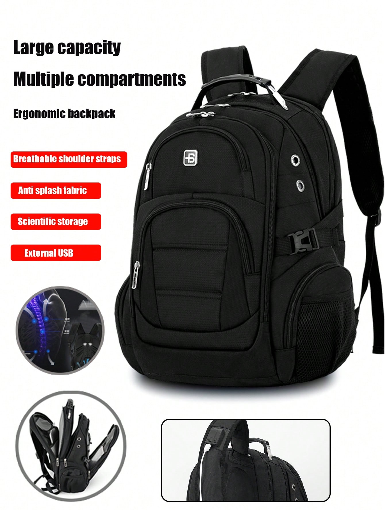 Мужской повседневный рюкзак, черный мужской водонепроницаемый рюкзак для ноутбука 2022 синяя сумка для компьютера уличная дорожная сумка высококачественный деловой рюкзак ш