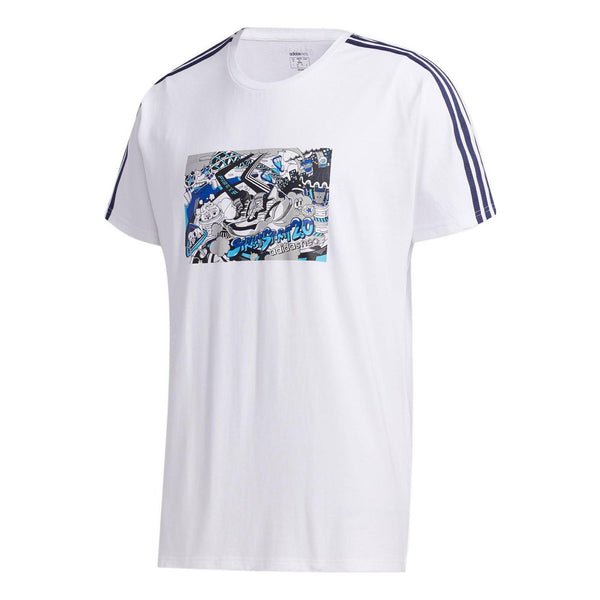 Футболка Men's adidas neo Pattern Printing Sports Short Sleeve White T-Shirt, мультиколор
