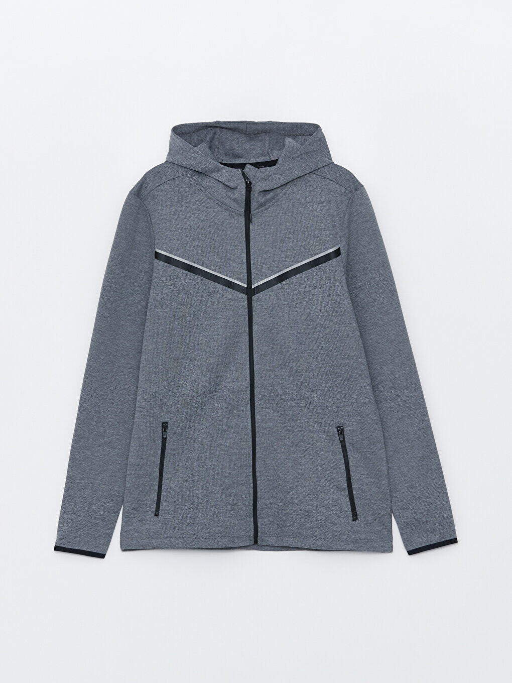 

Мужской спортивный кардиган Slim Fit с капюшоном LCW Active, серый меланж