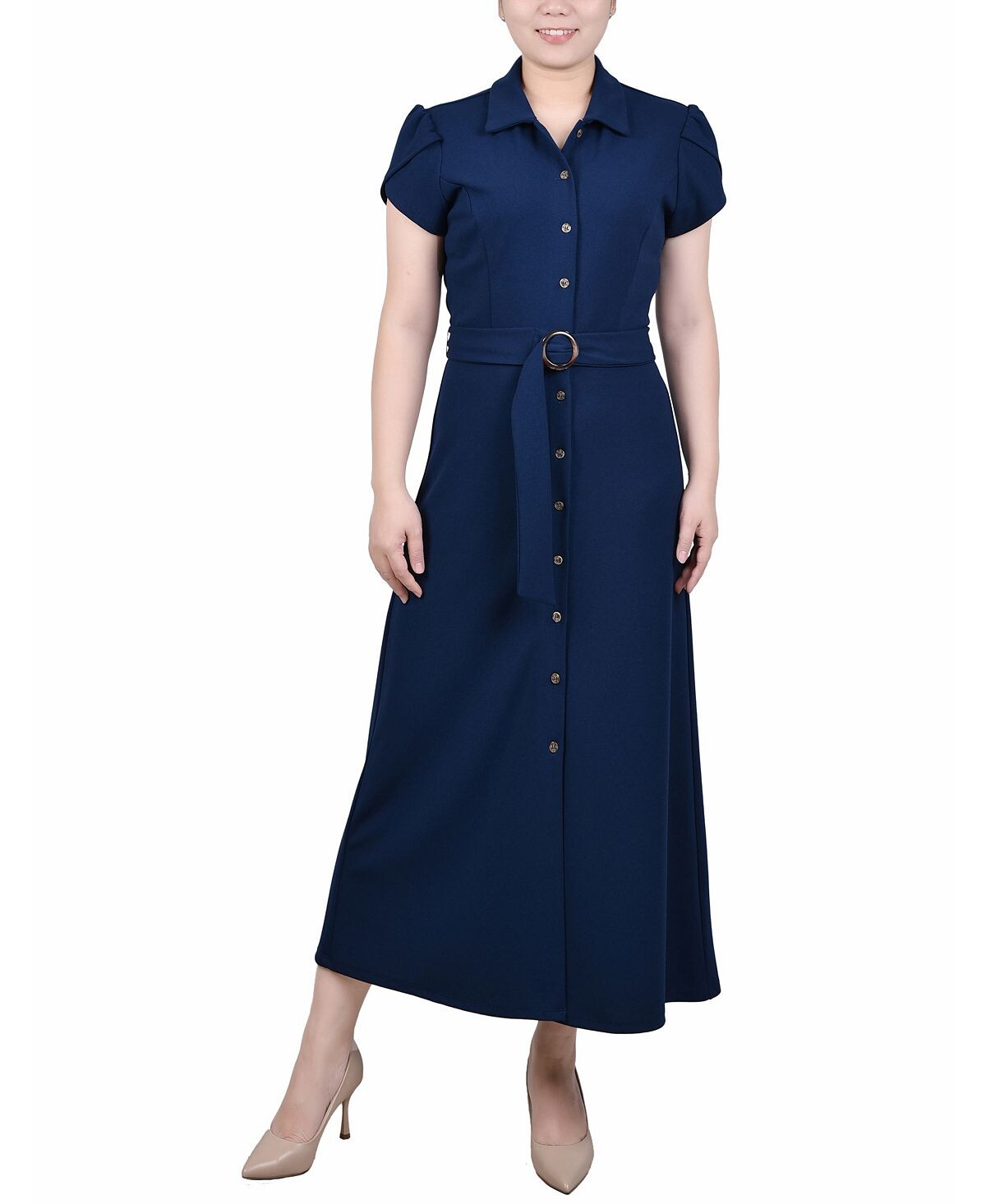 

Миниатюрное платье миди с рукавами-лепестками NY Collection