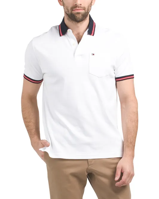 

Поло Thoreau с короткими рукавами и карманами Tommy Hilfiger, белый