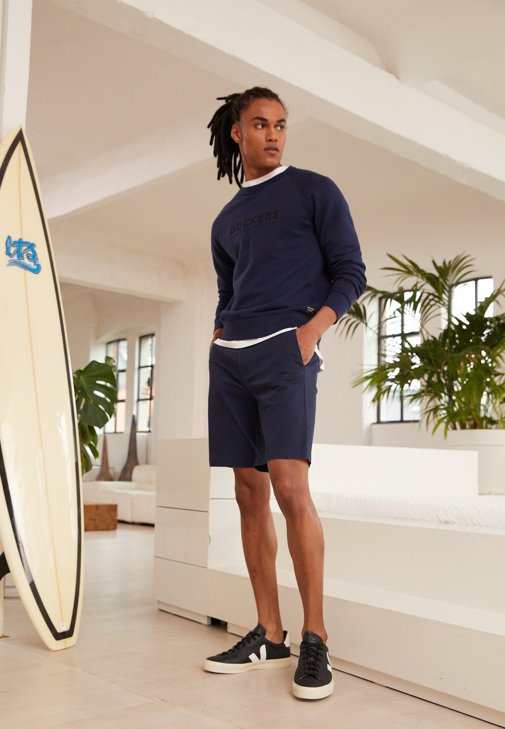 

Шорты SMART SUPREME FLEX MODERN CHINO SHORT DOCKERS, темно-синий