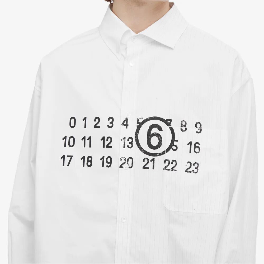 

Mm6 Maison Margiela Гибридная рубашка с логотипом, белый
