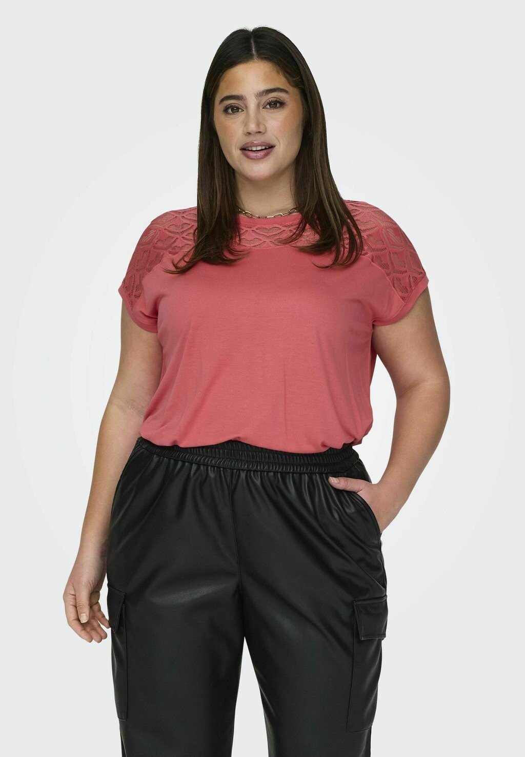 

Футболка с принтом CARFLAKE LIFE S/S MIX JRS NOOS ONLY Carmakoma, цвет rose of sharon