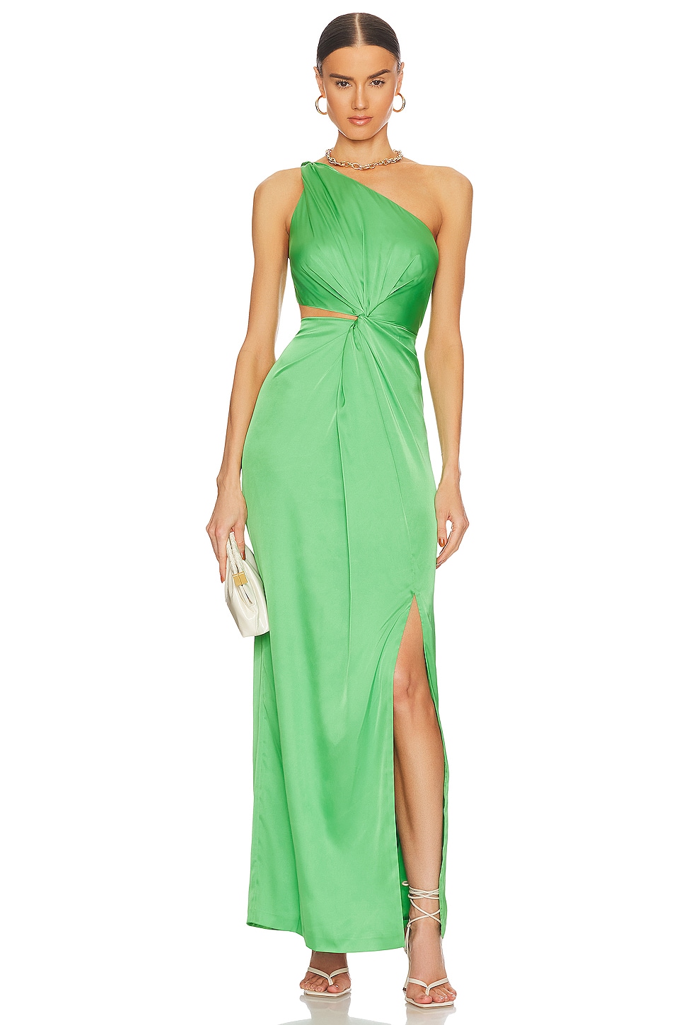 Платье AMUR Deena One Shoulder Gown, цвет Green Daylily