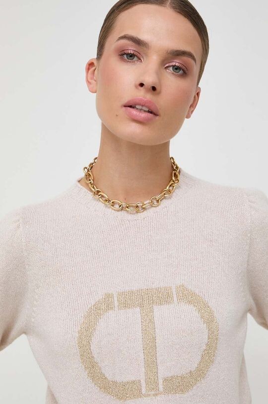 

Шерстяной свитер Twinset, бежевый