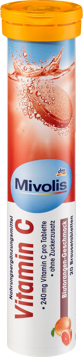 Таблетки шипучие с витамином С 20 штук по 82 г. Mivolis