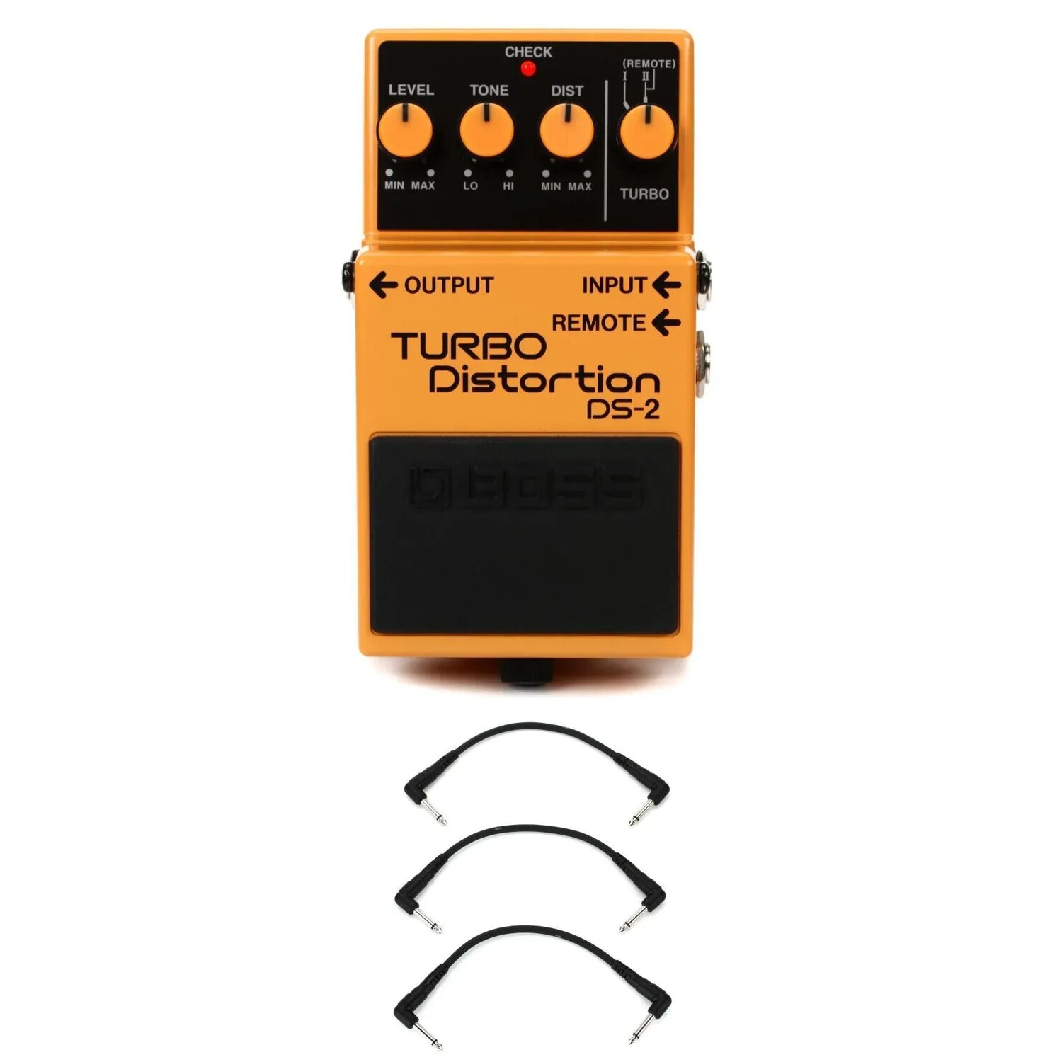 

Педаль турбо-дисторшн Boss DS-2 с 3 патч-кабелями