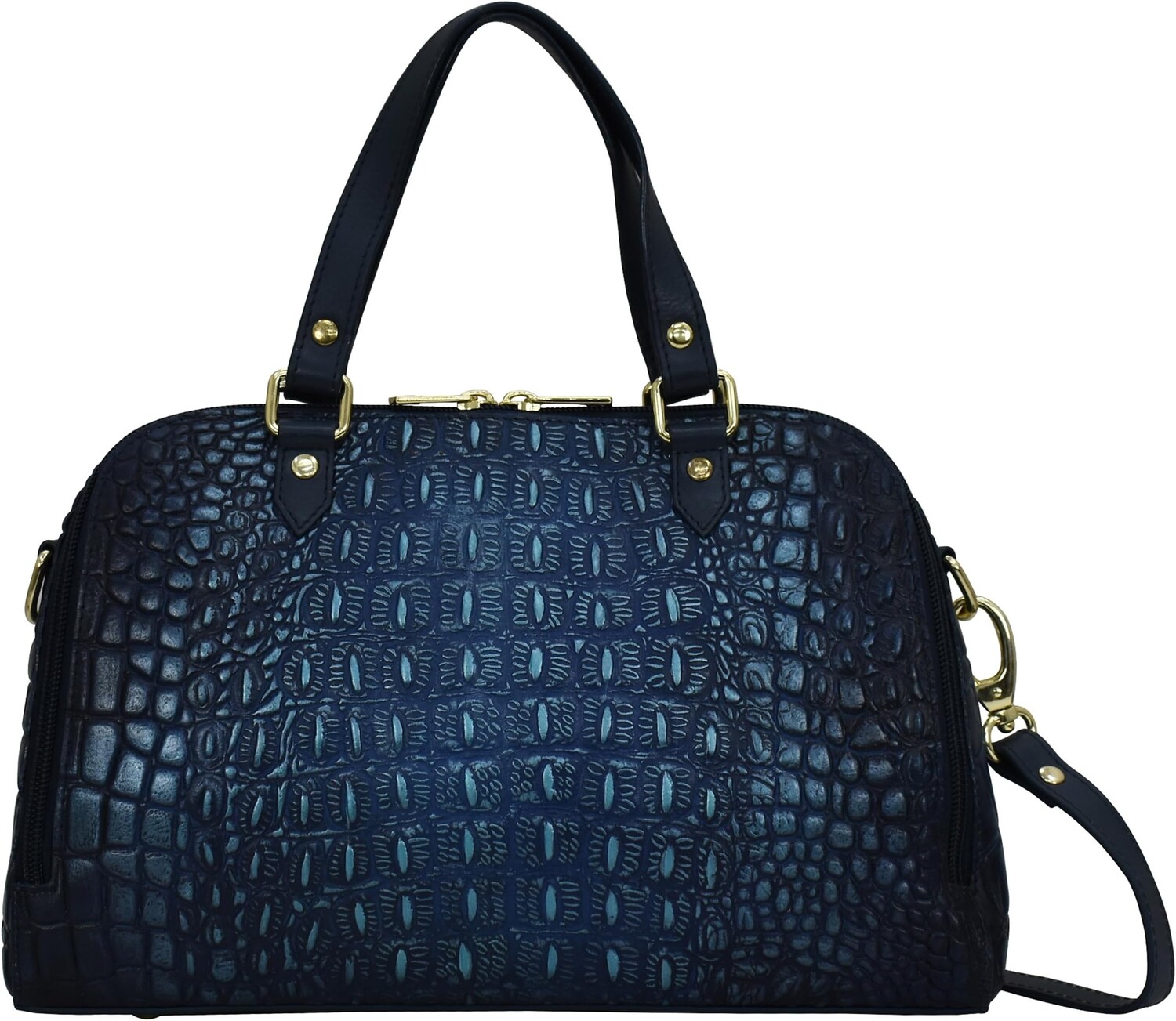 

Широкая сумка-органайзер 695 Anuschka, цвет Croc Embossed Sapphire