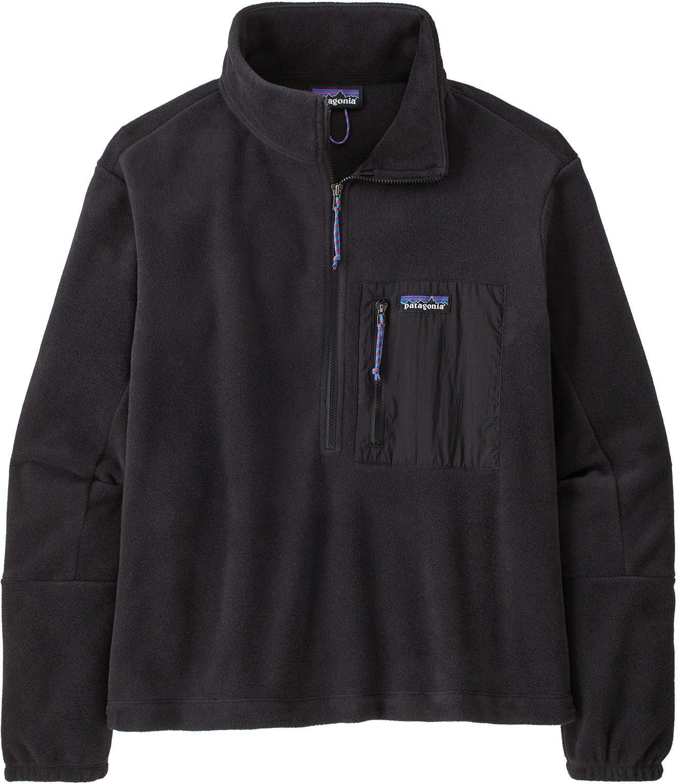 Флисовый пуловер Microdini с полумолнией - женский Patagonia, черный мужской флисовый пуловер micro d patagonia серый