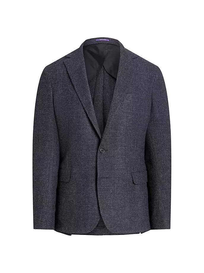 

Шерстяное спортивное пальто в клетку Hadley Glen на двух пуговицах Ralph Lauren Purple Label, черный