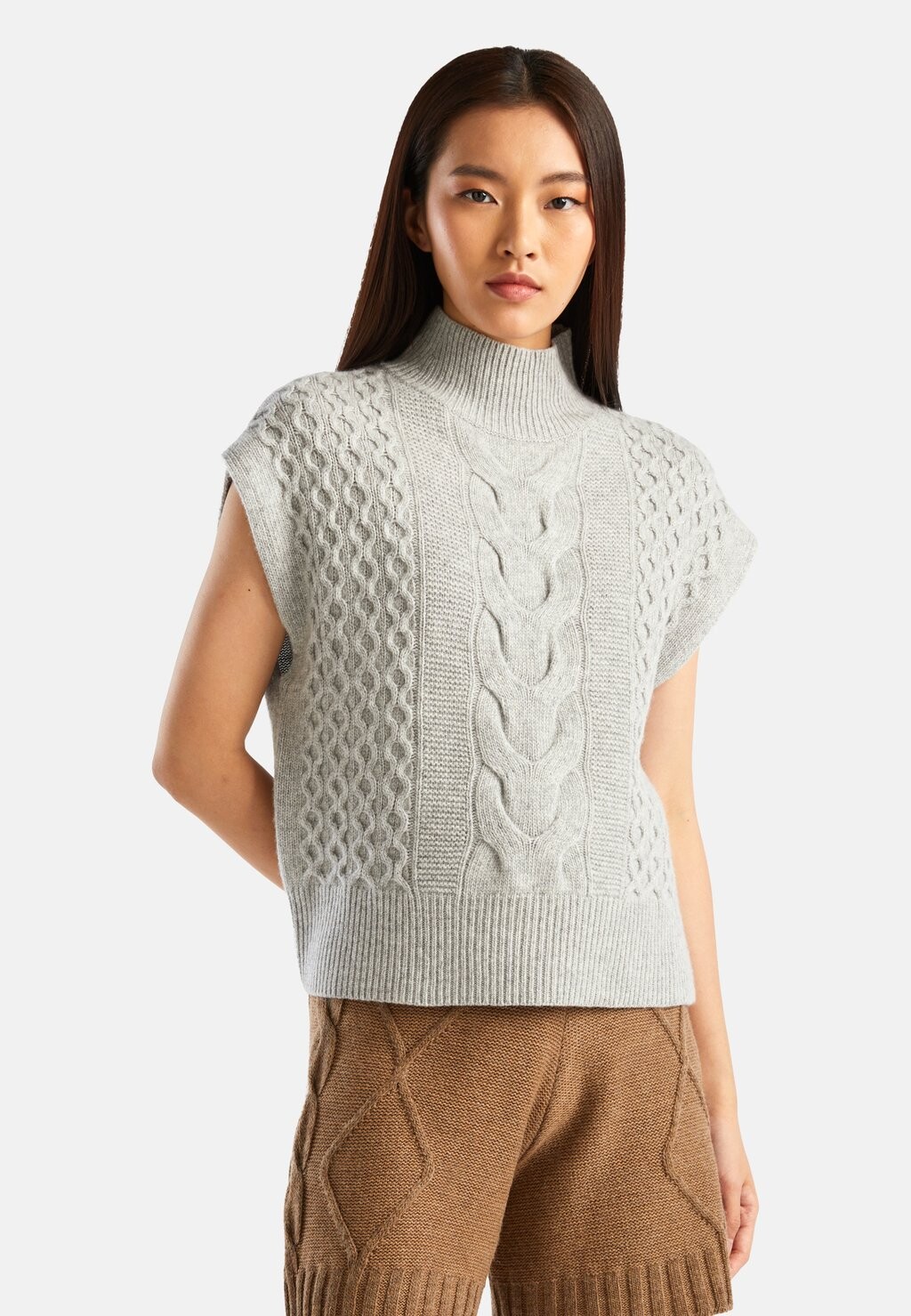 

Свитер Mock Turtleneck United Colors of Benetton, цвет grey