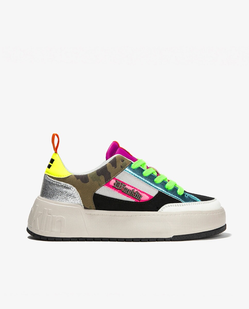 

Женские спортивные туфли в стиле casual с логотипом сбоку, модель Court Multi Camo D.Franklin, мультиколор