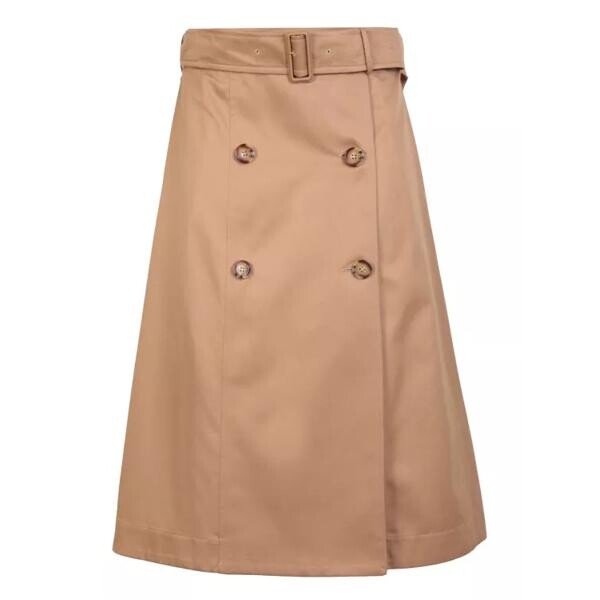 

Юбка flared-cut cotton midi skirt Burberry, коричневый