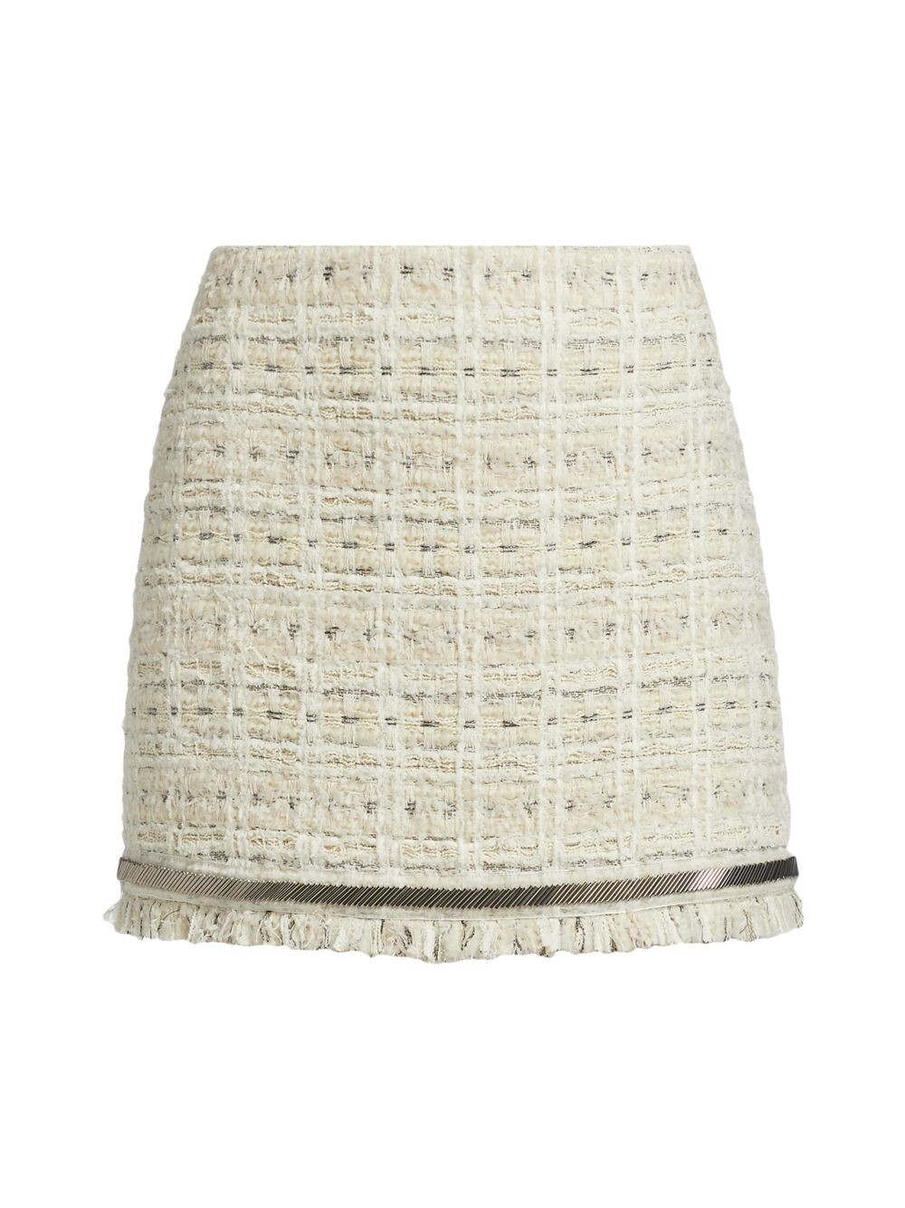 

Твидовая мини-юбка Doris из букле с бисером Cinq à Sept, слоновая кость