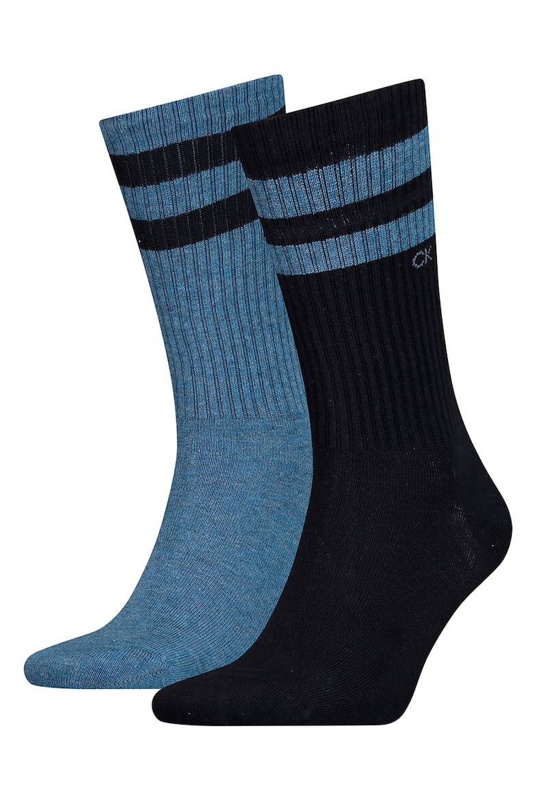 Длинные полосатые носки – 2 пары Calvin Klein, синий носки женские 2 пары полосатые
