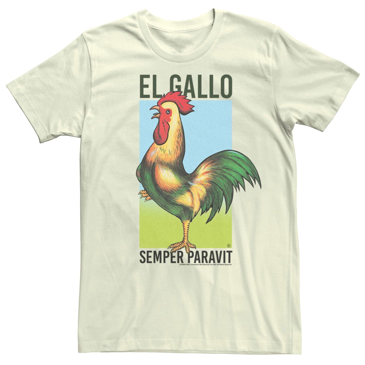 

Мужская футболка с плакатом Lotería El Gallo Licensed Character