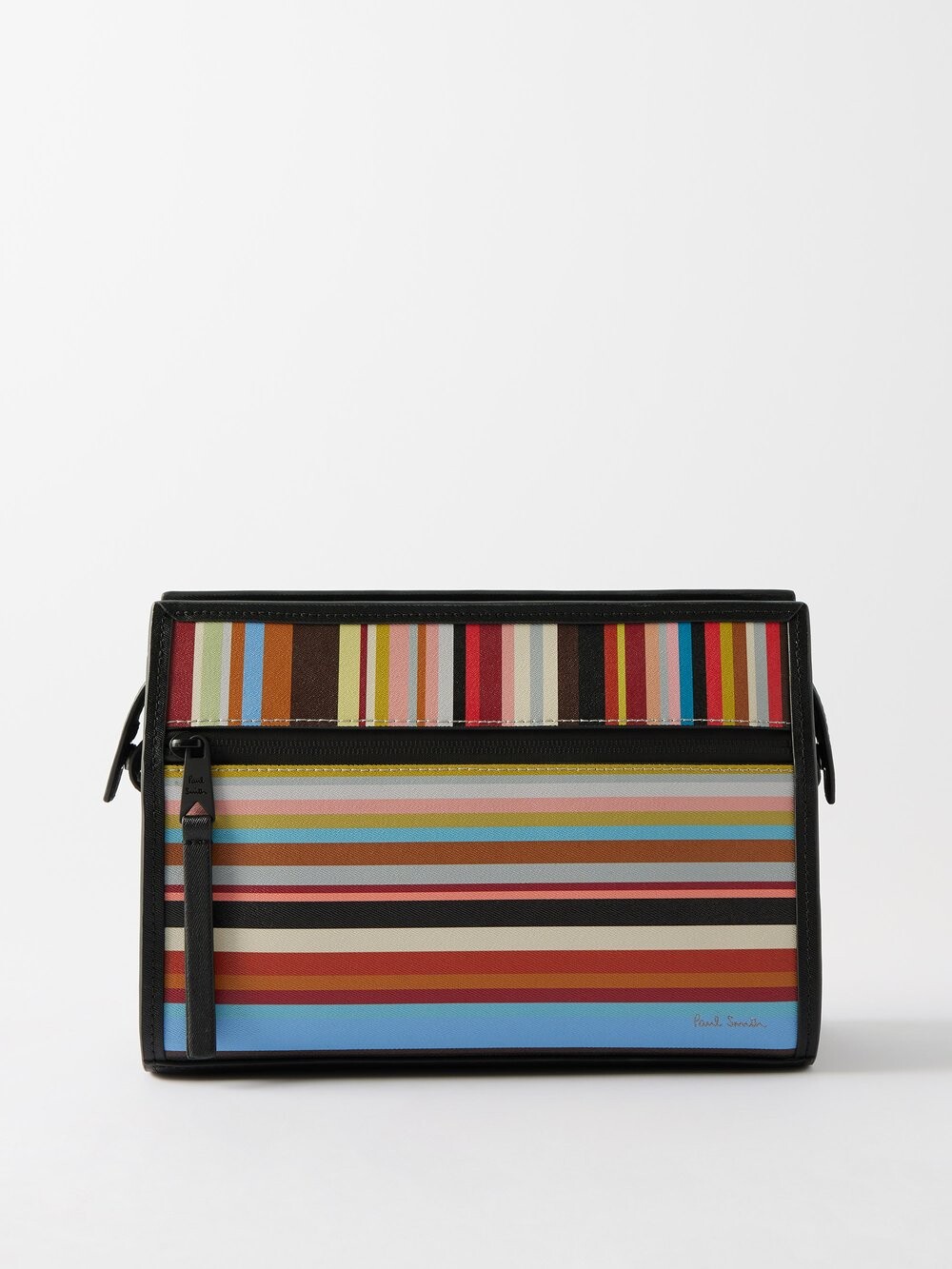 

Кожаная сумка-тоут signature stripe Paul Smith, черный