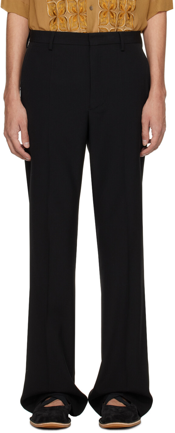 

Черные брюки со складками Dries Van Noten, цвет Black