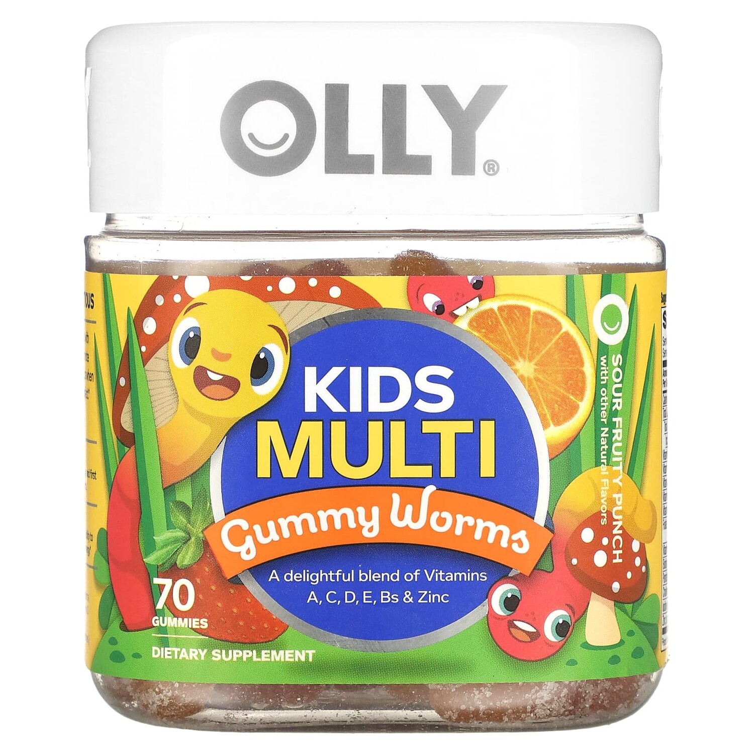 

Kids Multi, Gummy Worms, кислый фруктовый пунш, 70 жевательных таблеток, OLLY