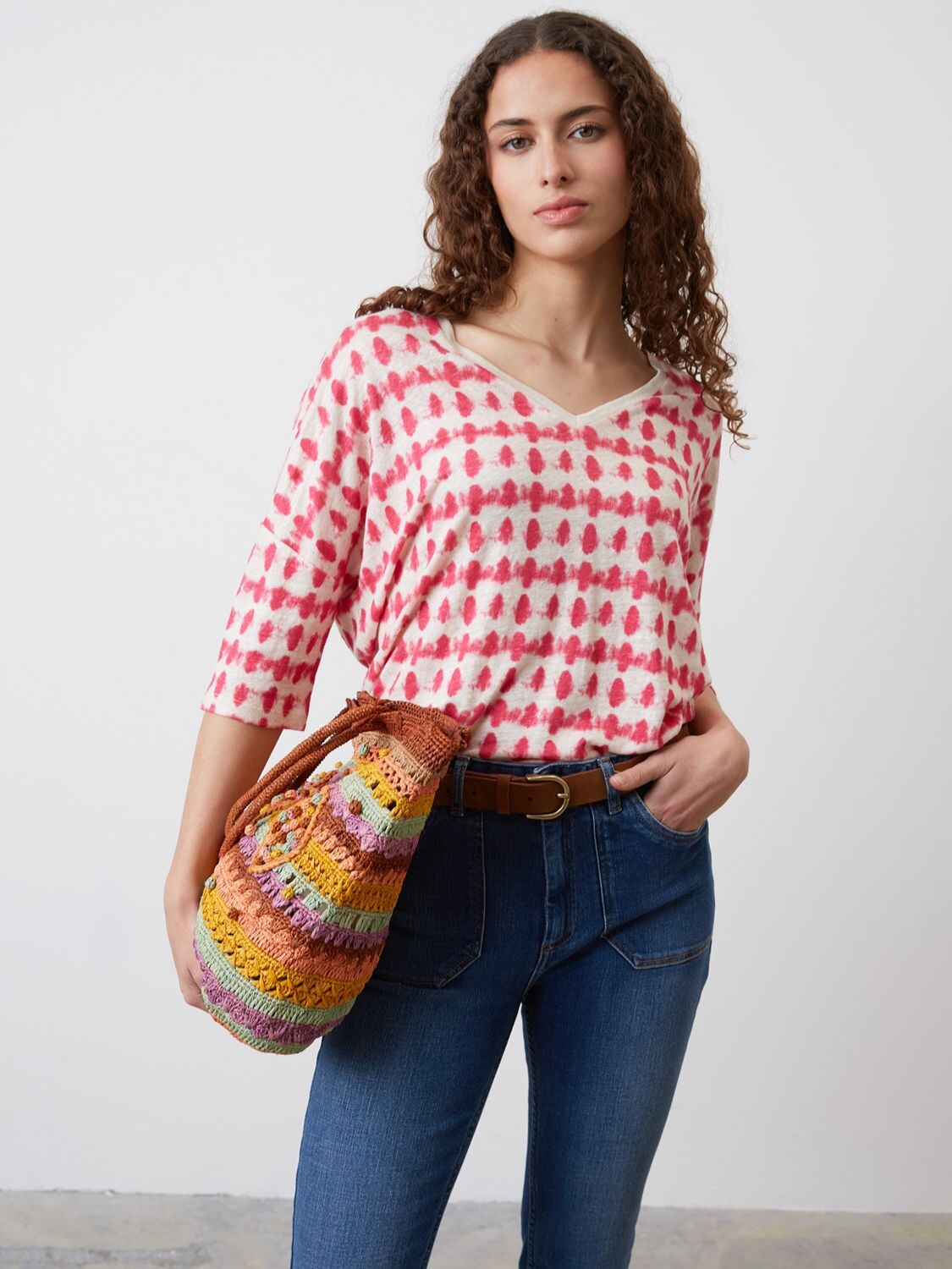 

Льняная футболка Gerard Darel Appoline, фуксия, Розовый