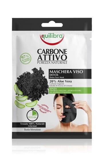 

Очищающая маска для лица с активированным углем Detox, 1 шт. Equilibra, Carbone Attivo