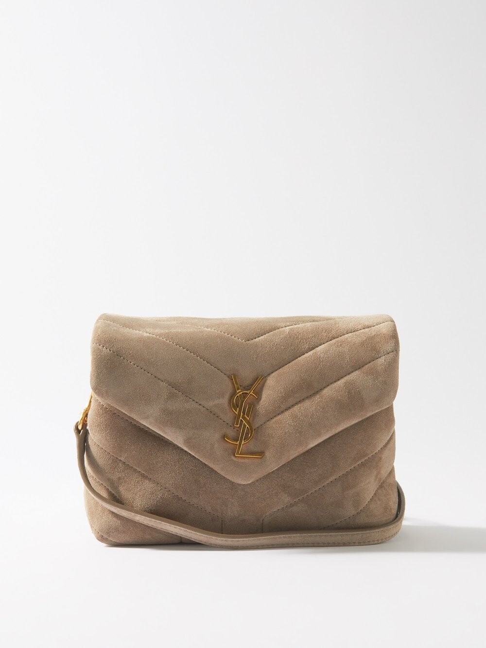 

Стеганая замшевая сумка через плечо loulou toy Saint Laurent, коричневый