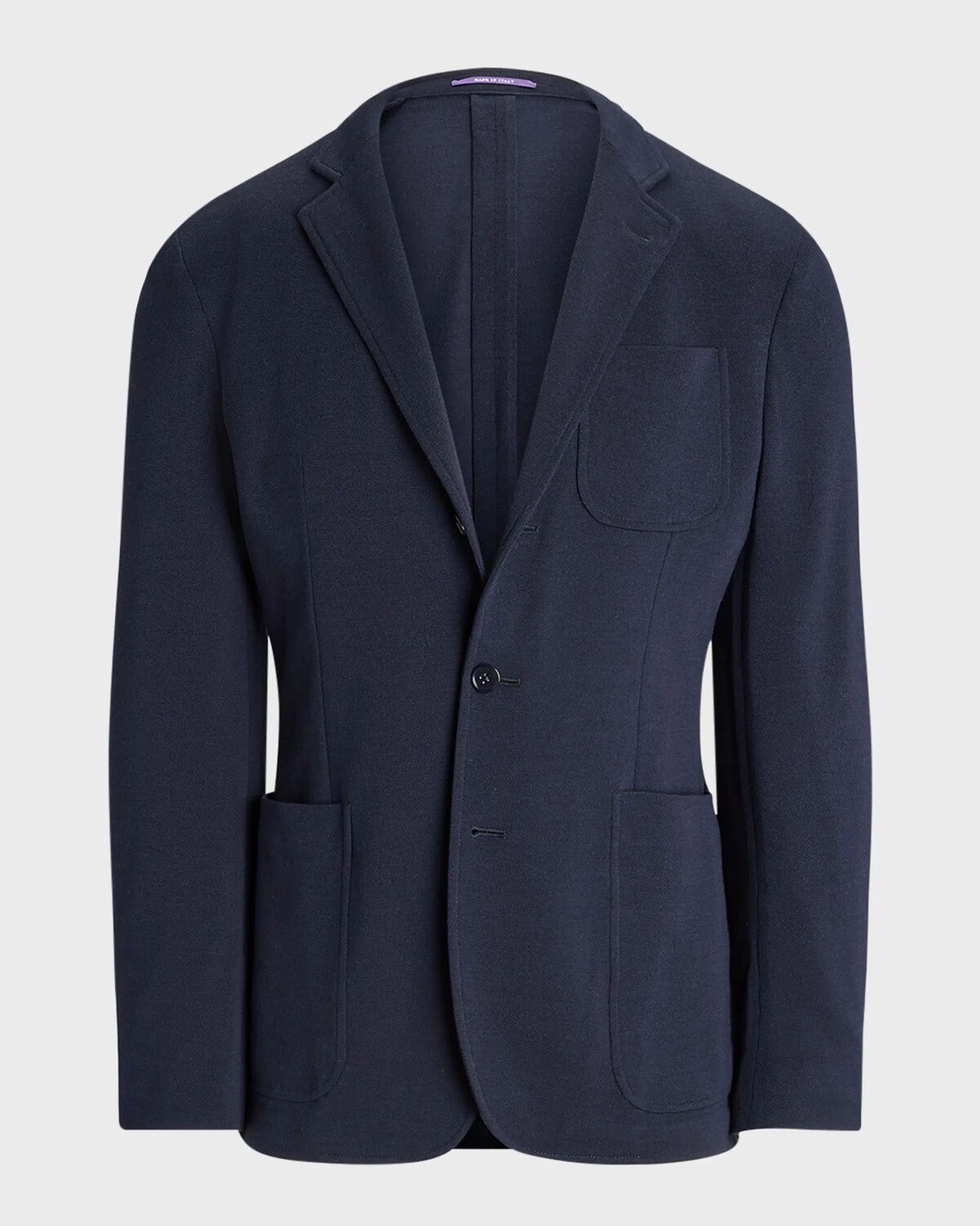 

Мужской шерстяной блейзер ручной работы Hadley из пике Ralph Lauren Purple Label, темно-синий