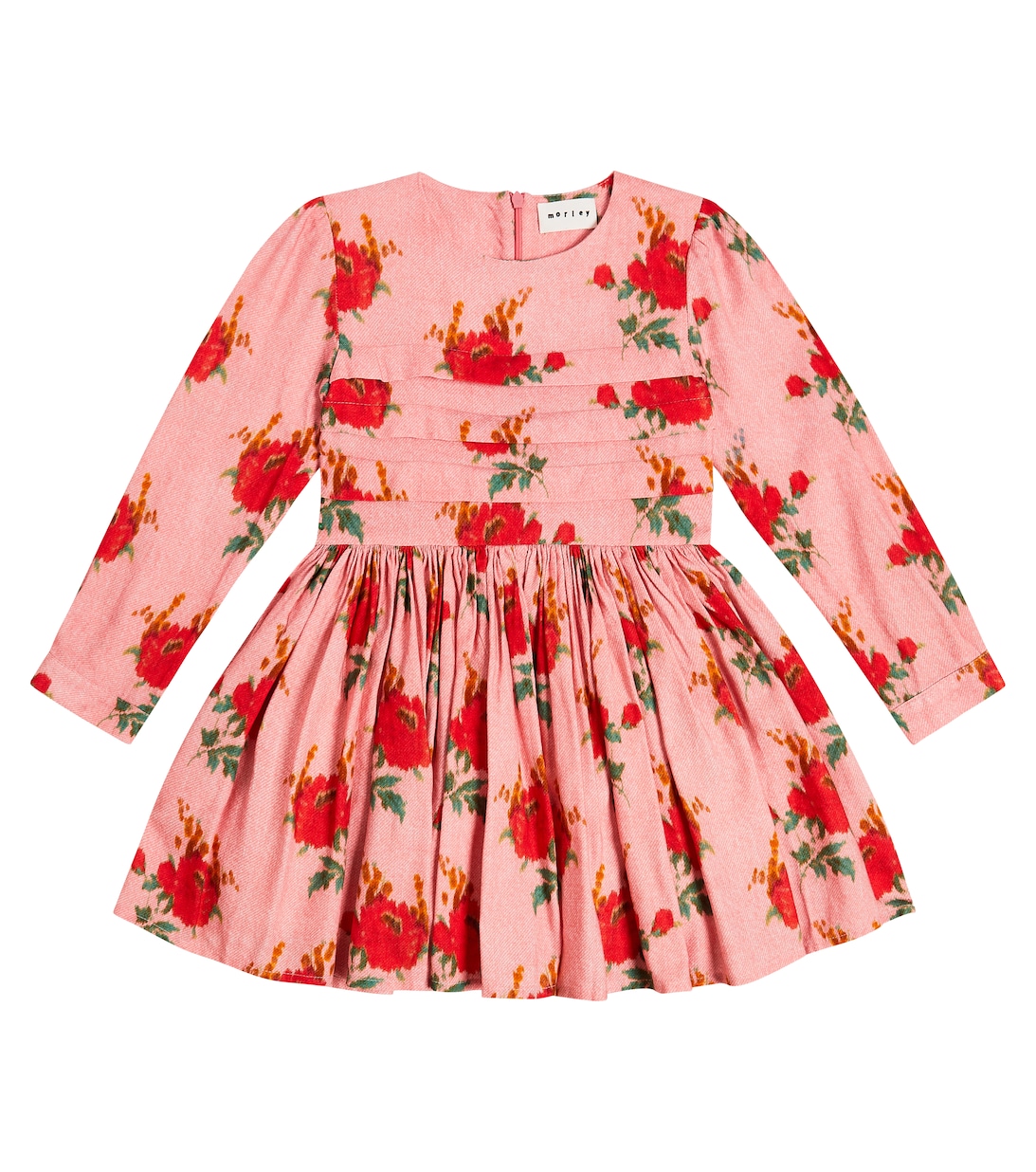 Платье Tempo из смесового хлопка с цветочным принтом Morley, красный