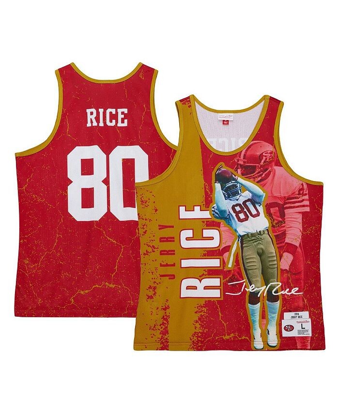 

Мужская майка Jerry Rice Scarlet San Francisco 49ers 1994 Player Burst Mitchell & Ness, красный