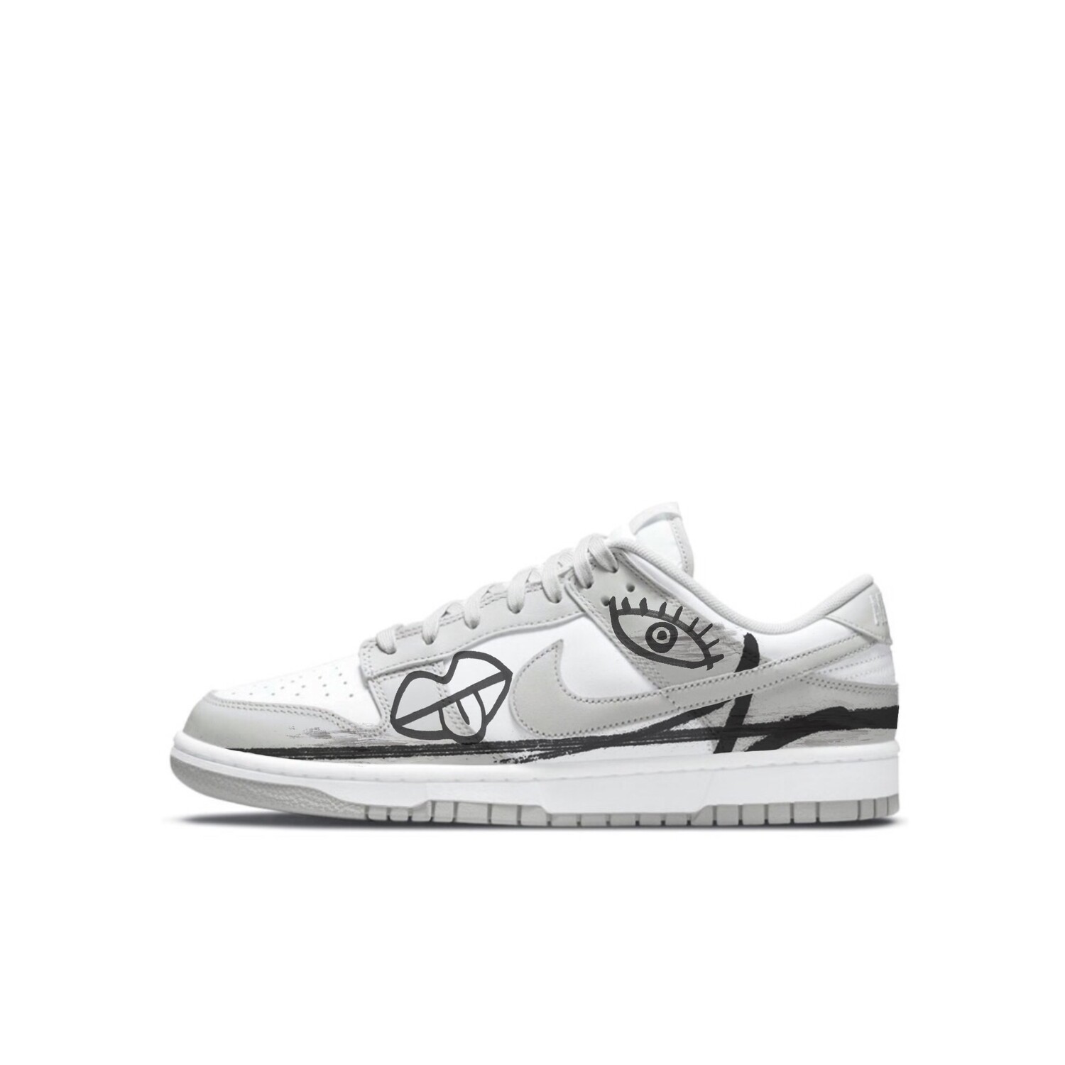 

Кроссовки Nike Skateboarding Shoes Men Low-top Gray/White, серый/белый