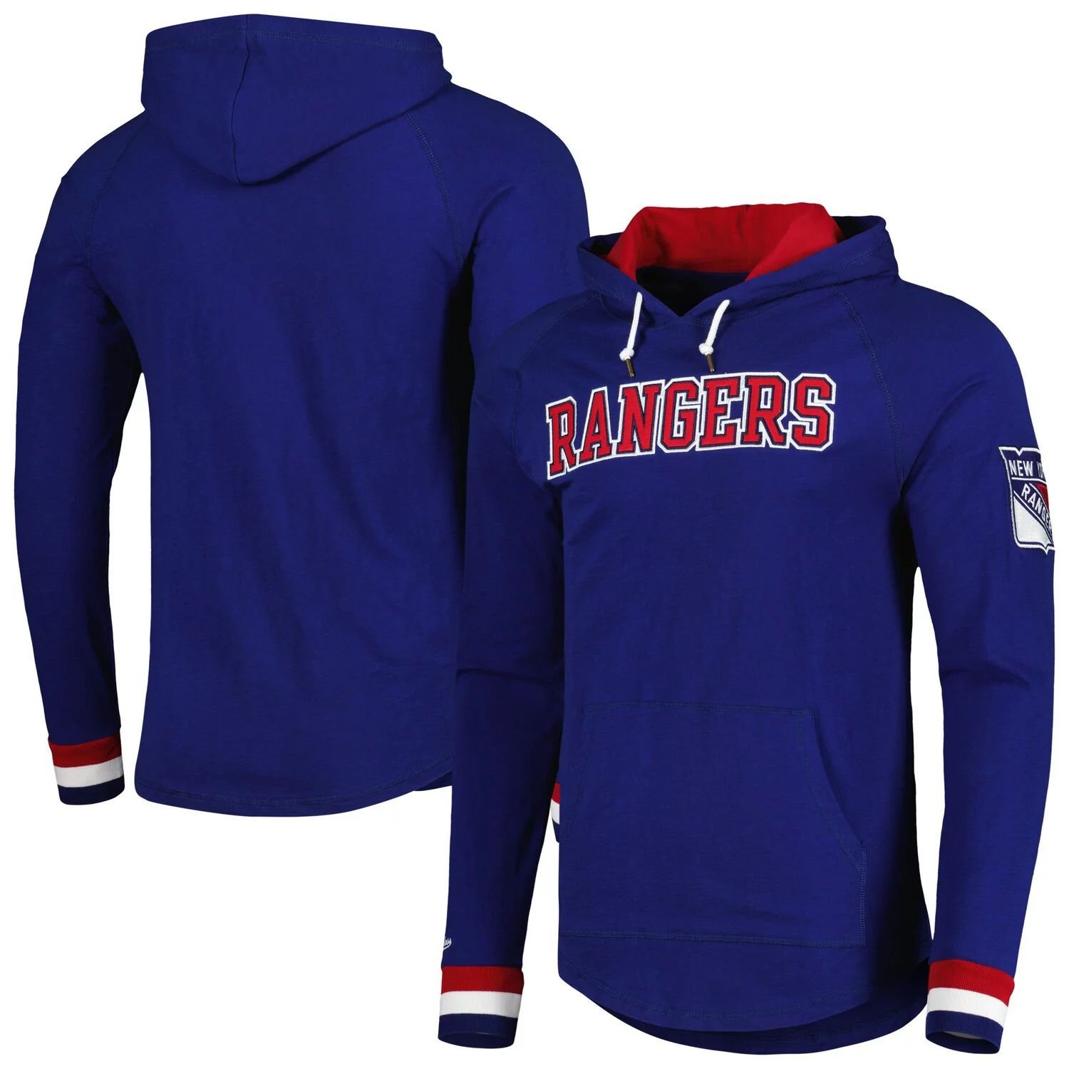 

Мужская футболка с длинным рукавом с капюшоном Mitchell & Ness Blue New York Rangers Legendary Slub