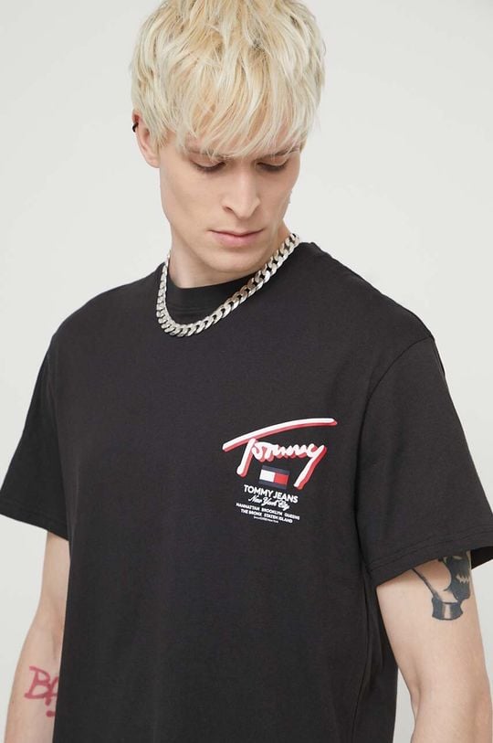 

Хлопковая футболка Tommy Jeans, черный