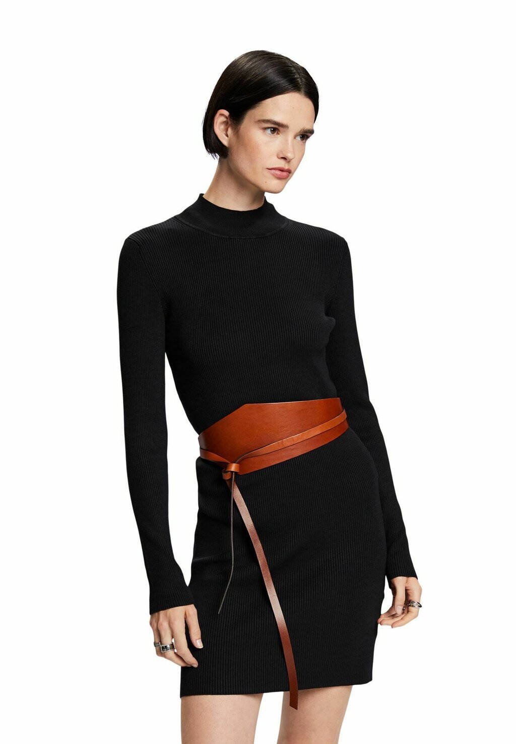 

Трикотажное платье AUS MIT STEHKRAGEN Esprit Collection, цвет black
