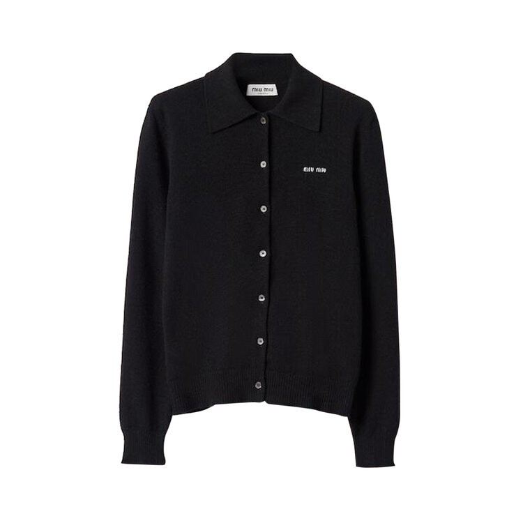 

Кардиган Miu Miu Cashmere Knit Cardigan, черный