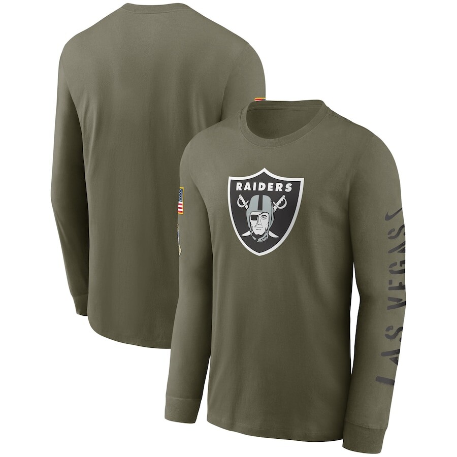 

Футболка с длинным рукавом Nike Las Vegas Raiders, оливковый