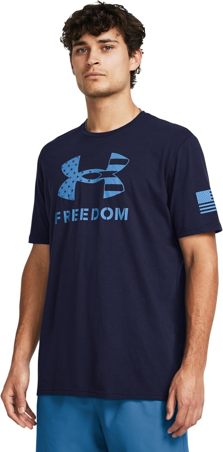 

Футболка Under Armour Freedom Logo T-Shirt, цвет Midnight Navy/Viral Blue